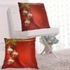 Lomsoe 2pcs Christmas Pillow Covers, Red with Shiny Golden Balls, Zippered Sofa Cushion Covers, Home Decor, Christmas Throw Pillows, Holiday Decor - 3 of 4