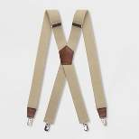 Men's Solid Suspenders - Goodfellow & Co™ Khaki One Size