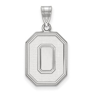 Black Bow Jewelry 14k White Gold Ohio State Buckeyes NCAA Large Pendant - 1 of 3