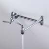 WOWOW Wall Mounted Pot Filler with Double Handle in Brushed Nickel - 2 of 4