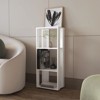 SEVOBAL Decorative Bookshelf Open Storage Bookcase on Clearance Industrial Book Shelves for Living Room, White, 15.7"*9.9"*39.4" - 3 of 4