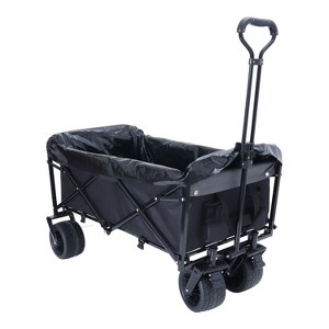 440Lbs Collapsible Foldable Wagon Cart With 3Pcs Liner Bag , Beach Wagon Utility Cart For Camping Shopping Sports - 1 of 4