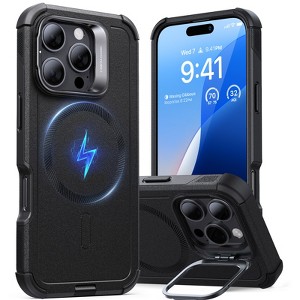 ESR Cyber Armor Case with Stash Stand for iPhone 16 Pro - Black - 1 of 4