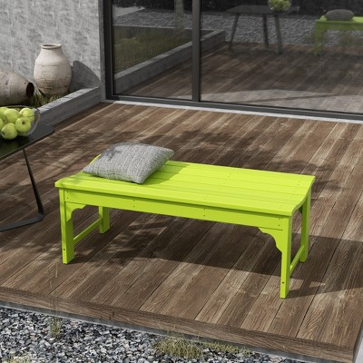 Lime Green HDPE Backless Outdoor Bench for Patio