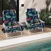 2-Pack Folding Backpack Beach Chair 5-Position Outdoor Reclining Chairs with Pillow Blue/Pattern/Pink/Yellow/Dark Pink/Dark Green/Dark Blue - 4 of 4