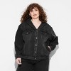 Women's Oversized Hooded Jean Jacket - Wild Fable™ - 2 of 3