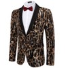 Men's Shiny Sequin Blazer Stylish Tuxedo Party Dinner Prom One Button Suit Jacket for Men - 2 of 4