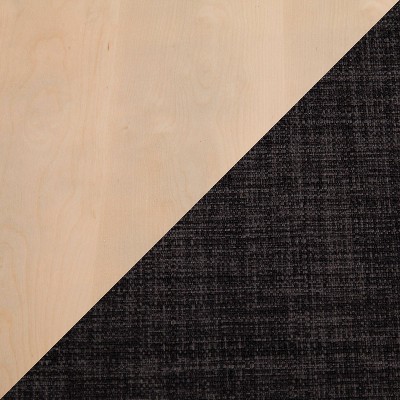 42" Natural Wood and Charcoal Fabric Bedroom Bench