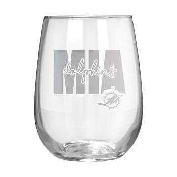NFL Miami Dolphins The Vino Stemless 17oz Wine Glass - Clear