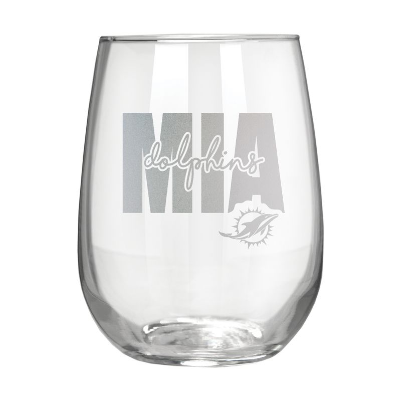 NFL Miami Dolphins The Vino Stemless 17oz Wine Glass - Clear, 1 of 2