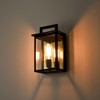 C Cattleya 1-Light Matte Black Outdoor Wall Light with Gold Reflector and Clear Glass Shade - 3 of 4