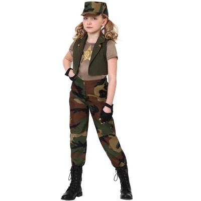 Halloweencostumes.com Girl's Exclusive Stealth Soldier Costume : Target