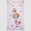 Disney Minnie Mouse Hearts Photo Op Fitted Crib Sheet - Pink and White - 3 of 4