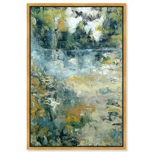 Art Remedy Green Moss Monet Garden Green Abstract Wall Art Framed - 1 of 4