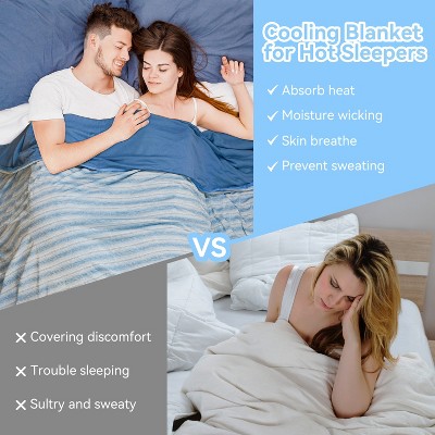 Catalonia Blue Lightweight Cooling Reversible Throw Blanket