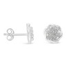 Haus of Brilliance Silver 1/6 Cttw Diamond Swirl Cluster Stud Earrings - 2 of 4