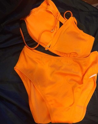 Women's Ring Front Bralette Bikini Top - Wild Fable™ Peach Orange D/DD Cup