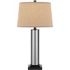 Cal Lighting Garner 150W 3 Way Glass Table lamp with Taper Drum hardback Fabric Shade. Priced and Sold as Pairs - 2 of 4