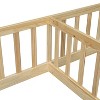 DOMETOUR Double Twin Floor Bed with Fence, Guardrails, without door, Natural - 4 of 4