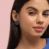 SOHI Women's Onyx Black Embellished Cluster Circular Stud Earrings - 3 of 4