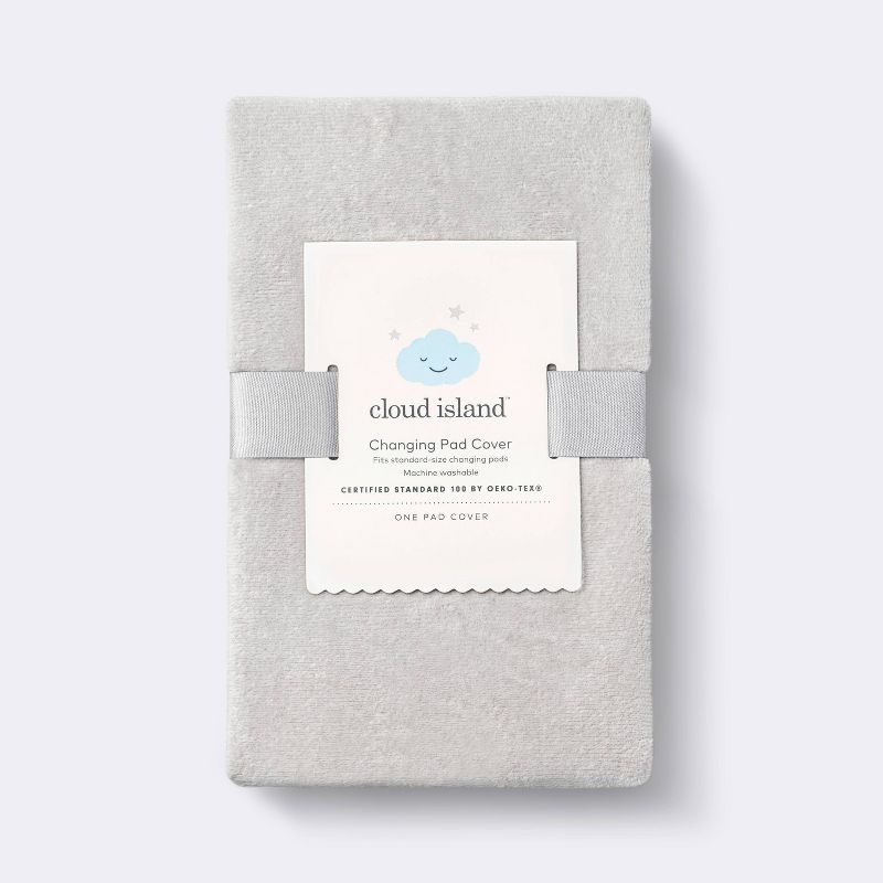 Velvet Spandex Changing Pad Cover - Light Gray - Cloud Island&#8482;, 4 of 7