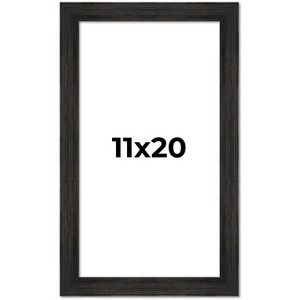 PosterPalooza | 11x20 Wide Barnwood Picture Frame, UV Acrylic, 6 Finishes - Grey, Brown, White, and Black - 1 of 4