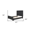HomeRoots Black Tufted Velvet Upholstered Queen Bed Frame - 3 of 4