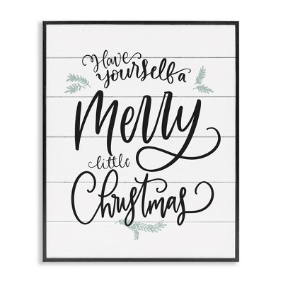 Stupell Industries Merry Little Christmas Planked Phrase, 16" x 20"