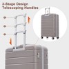 KWPZQEB 3 Piece Luggage Set Carry on Suitcase with ABS+PC Hardshell, Spinner, Lightweight TSA Lock (20", 24", 28") - 3 of 4