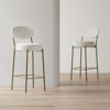 FONTOI 2PCS Round Counter Stools with Back&Footrests, Bar Stools for Living Room Kitchen Island, White, 14.17"*41.34"*15.35" - 2 of 4