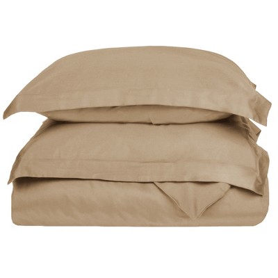 400-thread Count Cotton Solid Duvet Cover And Sham Set, Full/queen, Tan ...