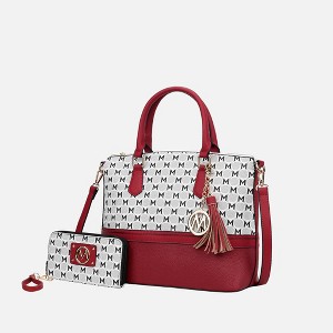 MKF Collection Saylor Circular M Emblem Print Women’s Tote Bag with Wallet by Mia K - 1 of 4