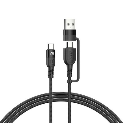 MyBat Pro 2-in-1 Quick Charging Cable 6 FT (USB-C to USB-C USB-C to USB-A) - Black