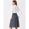 INSPIRE CHIC Women's High Waist Elastic Back A-Line Belted Corduroy Midi Skirt with Pockets - 4 of 4