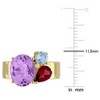 EVERLY JEWELRY | Yellow Plated Sterling Silver 4 3/8 CT TGW Pink Amethyst Garnet Sky Blue Topaz Fashion Ring - 4 of 4