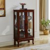ACEPANO 43.5 in. H 3-Tier Oak Display Cabinet with Adjustable Shelves, Mirrored Back Panel & Tempered Glass Doors-Cherry - 3 of 4