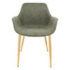 LeisureMod Markley Faux Leather Dining Chair with Arms and Gold Metal Legs - 4 of 4