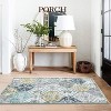 Washable  Area Rug, Non-Slip TPR Backing, Stain Resistant, Vintage Floral Design, Foldable Low Pile Accent Carpet for Living Room & Bedroom - 3 of 4