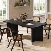 Tribesigns 63"Dining Table for 4-6, Modern Kitchen Table with Thickened Wood Base, for Kitchen, Dining Room, Living Room, Black - 4 of 4