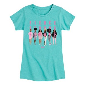 Girls' - Barbie - Fierce Strong Female Fitted Short Sleeve Graphic T-Shirt - 1 of 4