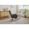 Okak Furry Rocking Accent Chair Living Room Chair with Footrest and Upholstered Comfy High Back Glider Chair Armchair for Bedroom Nursery - 4 of 4