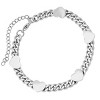 Steeltime Ladies stainless steel curban link bracelet with hearts charms. Color Options: Silver, Gold, Rose Gold - 2 of 4