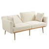 Modern Velvet Loveseat Sofa, 2 Seater Button Tufted Couch With Metal Feet For Living Room Bedroom Apartment - 3 of 4