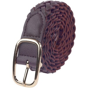 INSPIRE CHIC Women's Braided Square Buckle Fashion Versatile for Coat Jeans Decorative Belts - 1 of 4
