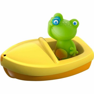 HABA Bath Boat Frog Ahoy with Removable Froggie Finger Puppet - Great for Bath or Pool