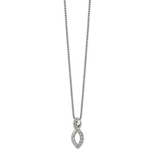 Chisel Stainless Steel Polished with Crystals Infinity Symbol on a 16" Box Chain Necklace - 1 of 2
