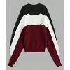 TIME HOLLOW Solid Crew Neck Long Sleeve Sweater - 2 of 3
