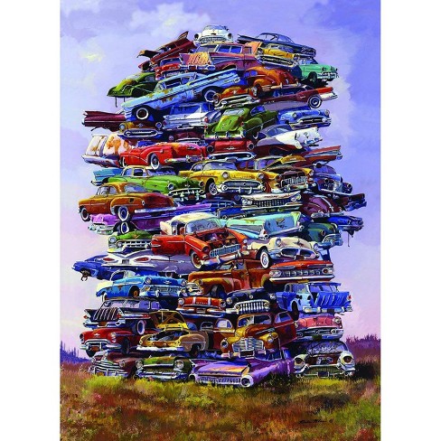 Tdc Games Fabulous 50s Junkpile Piece Classic Car Jigsaw Puzzle - 26.75 X 19.25 Inches When Assembled : Target
