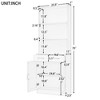 TIRAMISUBEST Bathroom Storage Cabinet, Cabinet with Two Doors and Drawers, Adjustable Shelf, Three-layer Open Shelf, MDF Board, White - 3 of 4