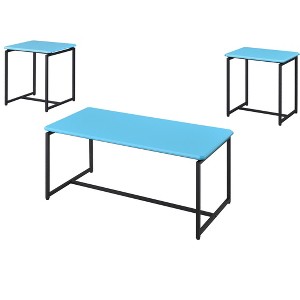 NicBex Modern Rectangle Coffee Table Set of 3 with Beveled Edges and Metal Frame for Living Room - 1 of 4